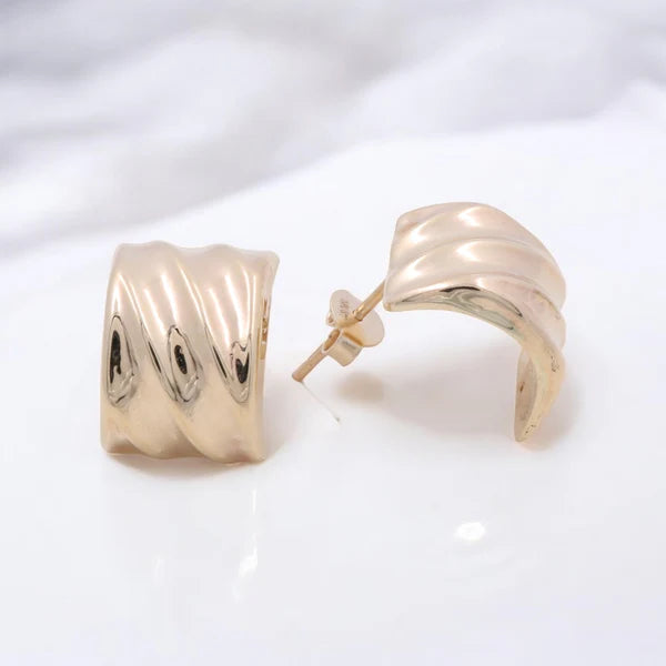 14K Yellow Gold Fashion Earring Stud / Weight 2.6gr / COES4FS-18