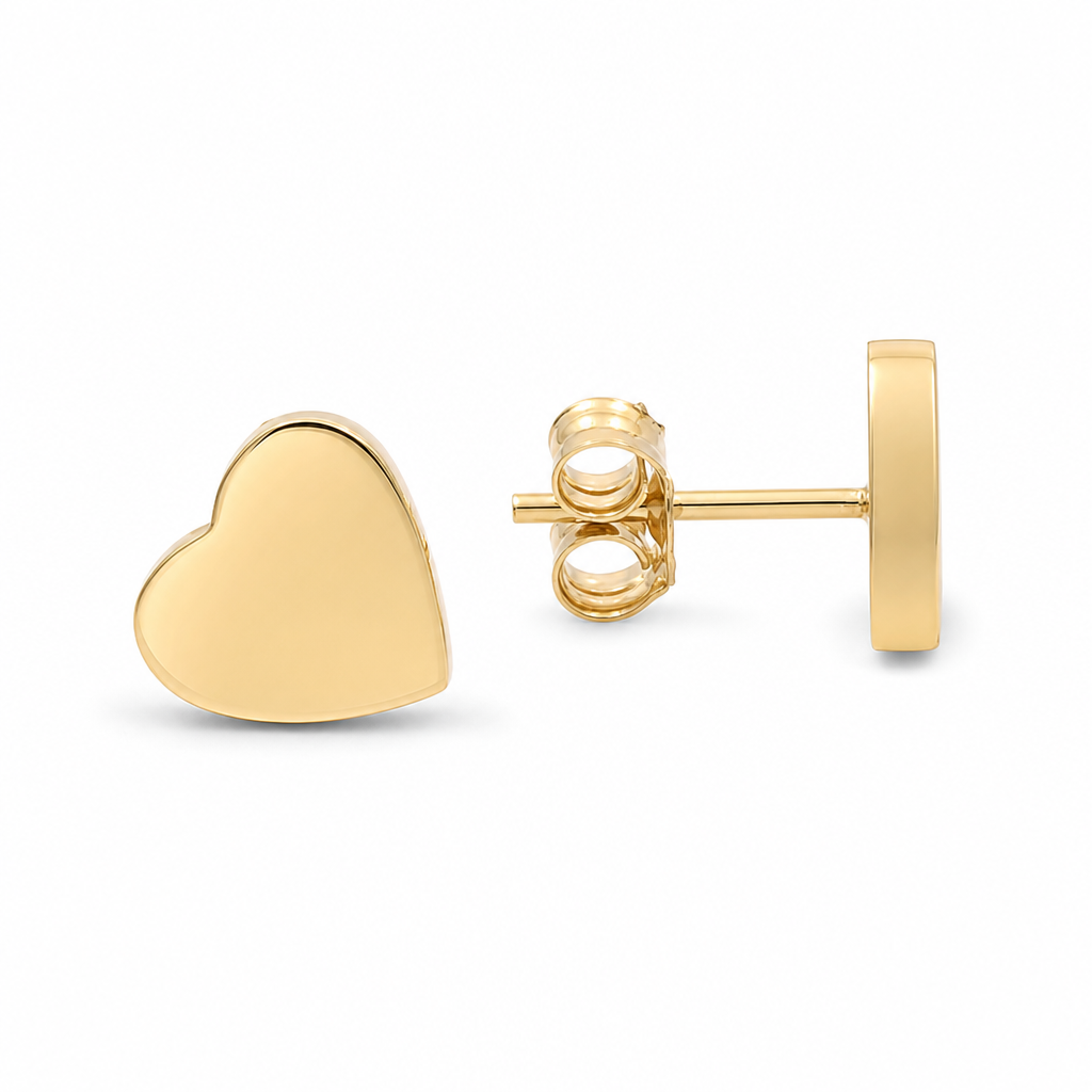 10K Yellow Gold Fashion Women's Stud Earring / Size:9mm / Weight: 1.6 GR / DQES0HR-1