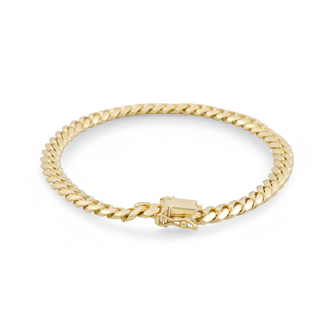 10K Yellow Gold Solid Cuban Link Bracelet / Size: 4mm 8" / Weight: 9.6 GR / SCCAMB0CL4-8