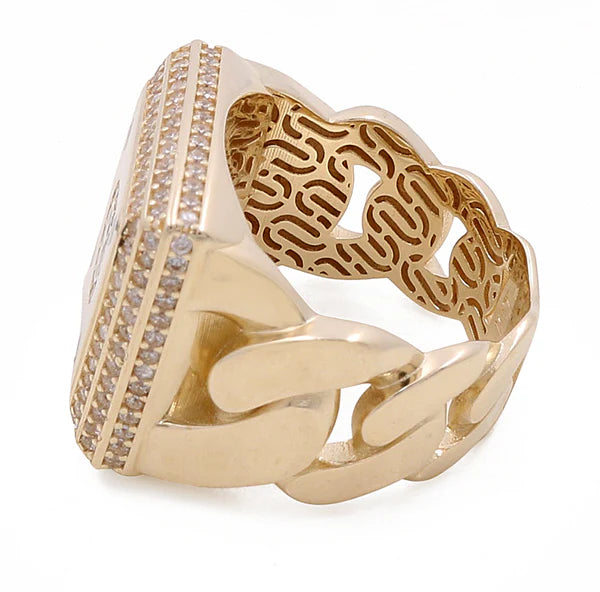 14k MONACO Men's Ring with Cz / Size: 9.5 / Weight: 9.4 GR