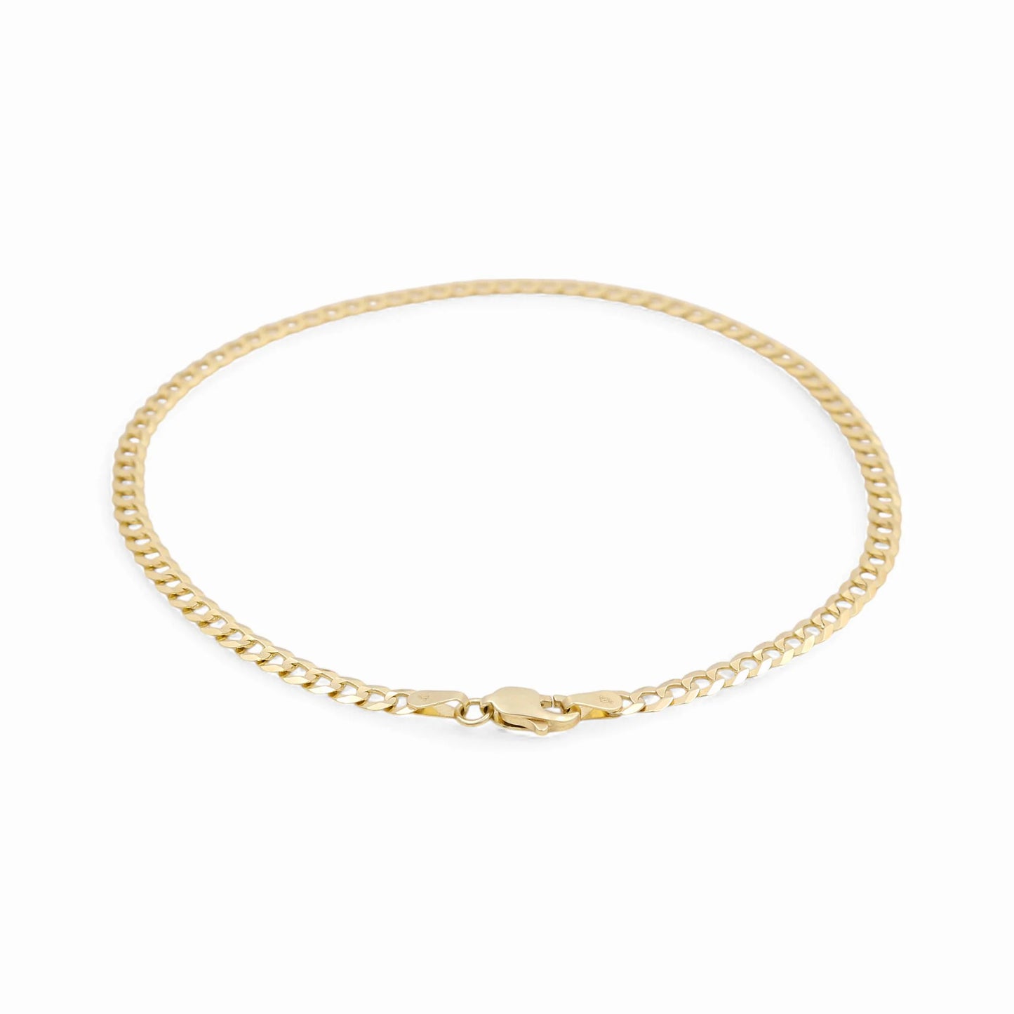 10K Yellow Gold Flat Curb Bracelet / Size: 2.5mm 7.5" / Weight: 1.8 GR / FCCSWB0CB2.5-7.5