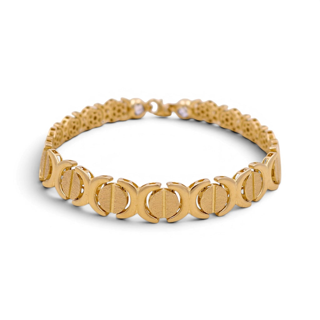 14K Yellow Gold Fashion Women's Bracelet With Cz / Size: 7.5" / Weight: 10 GR