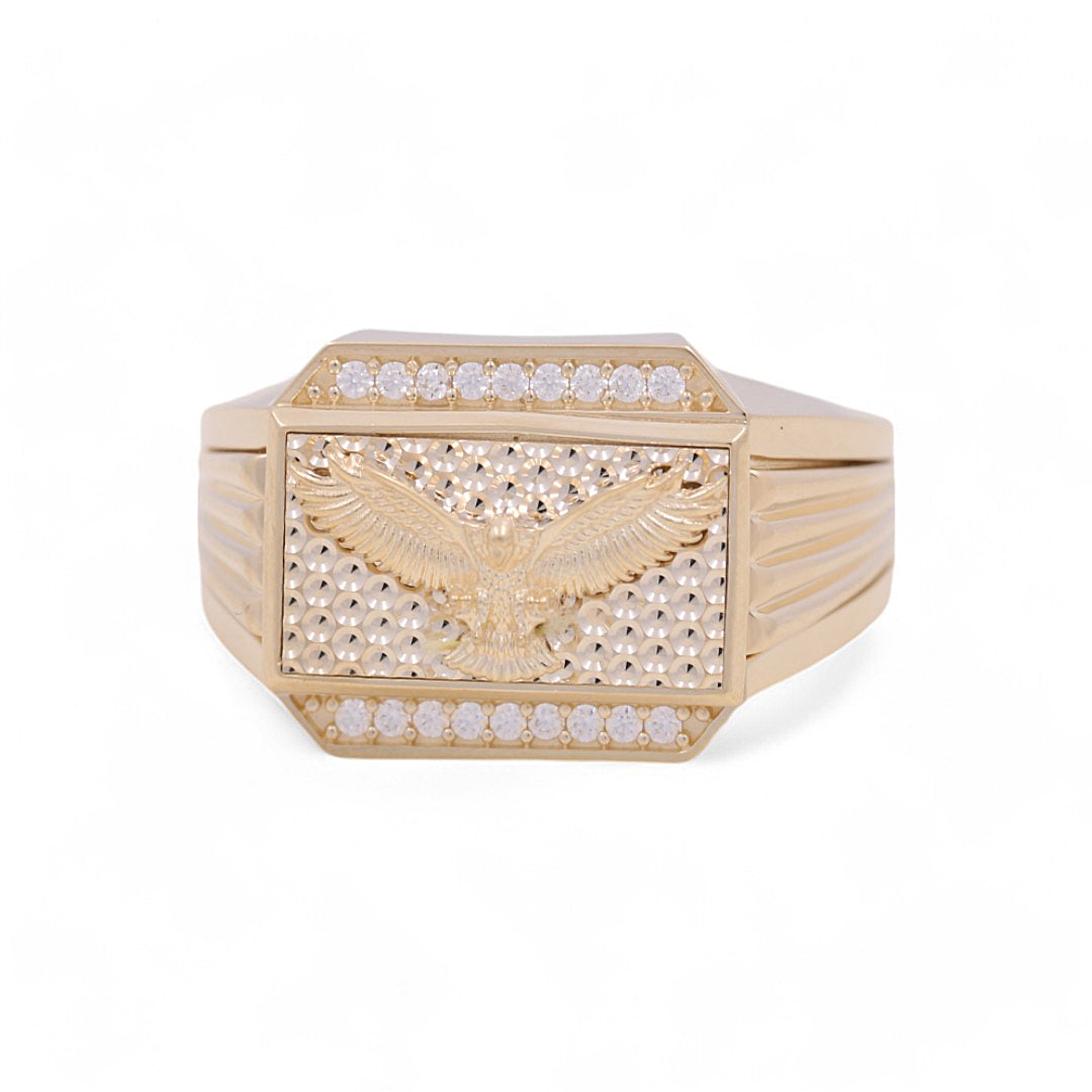 10K Yellow Gold Eagle Men's Ring / Stone: CZ / Size: 10.5 / Weight: 8.7 GR / 711-99999