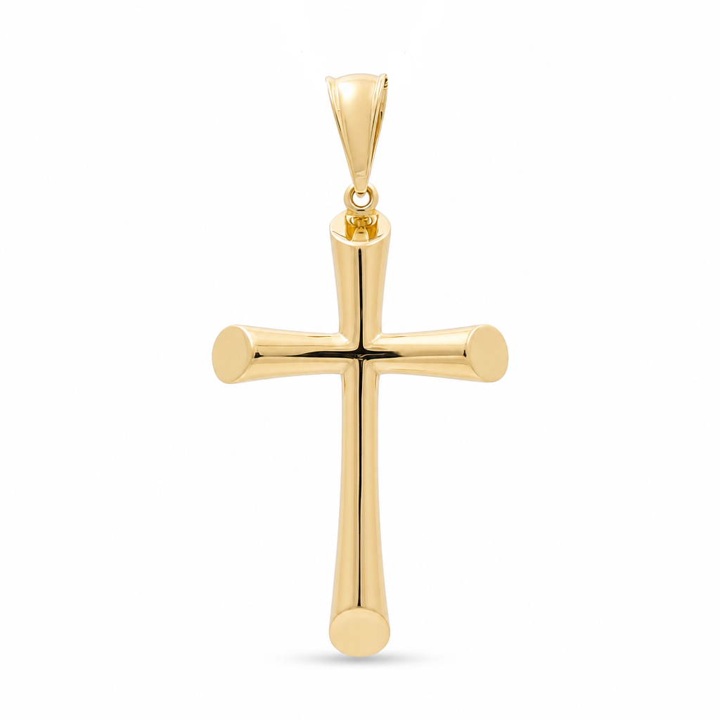 14K Yellow Gold Plain Large Cross Pendants / Weight: 3.7 GR / 400-01225