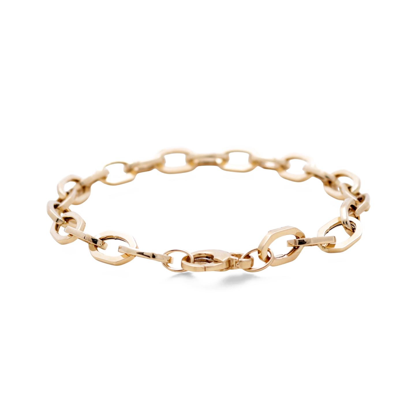 14K Yellow Gold Semisolid Fashion Women's Bracelet / Size: 7.5" / Weight: 4.2 GR / ICWB4FS-2