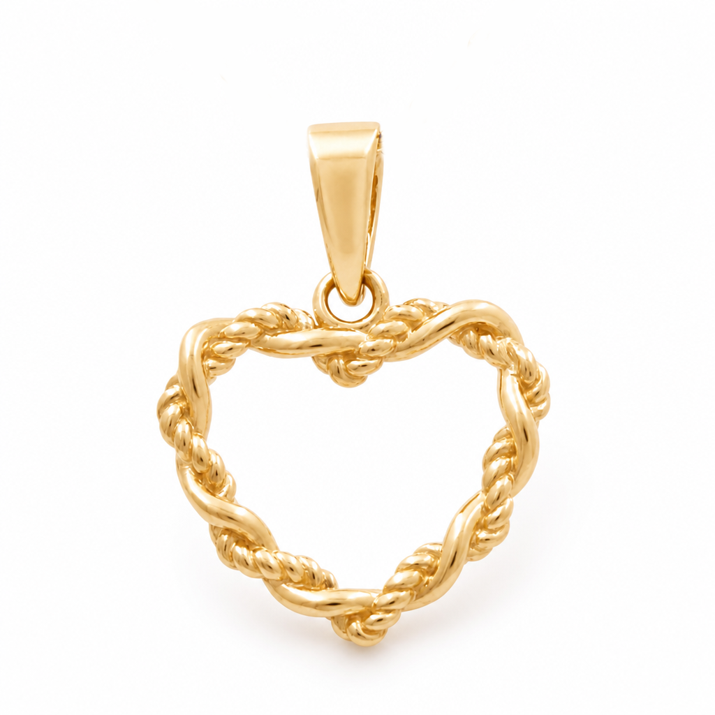 14K Yellow Gold Fashion Heart Pendant / Weight: 1GR