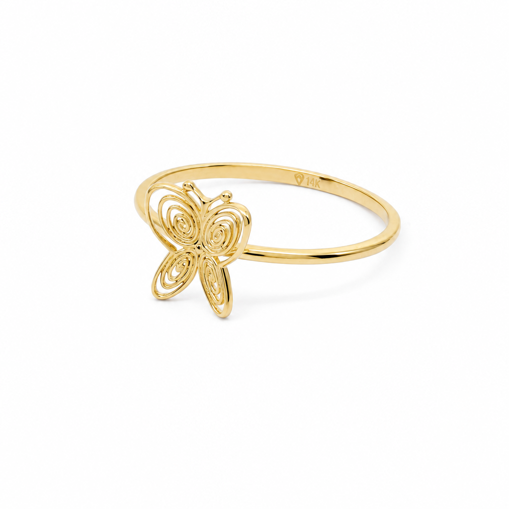 10K Yellow Gold Butterfly Women's Ring / Size: 7 / Weight: 0.9 GR / DQWR0BT-3
