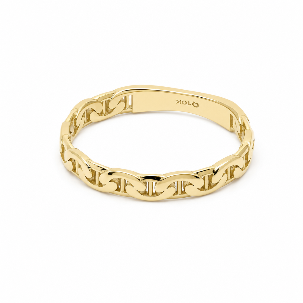 10K Yellow Gold Fashion Women's Marine Ring / Size: 9.25 / Weight: 2.2 GR / DQWR0MR