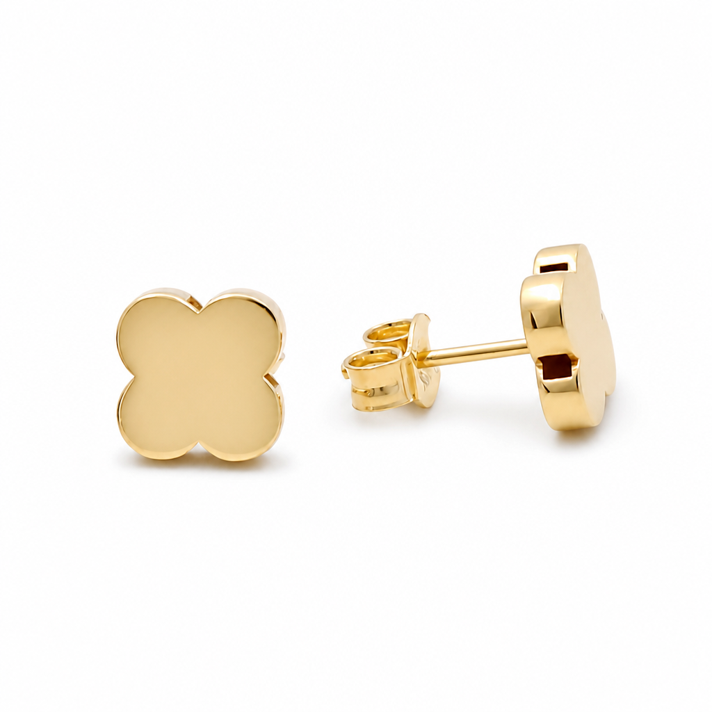 10K Yellow Gold Women's Flower's Hoops Earring/ Weight: 1.5 GR / DQEH0FL