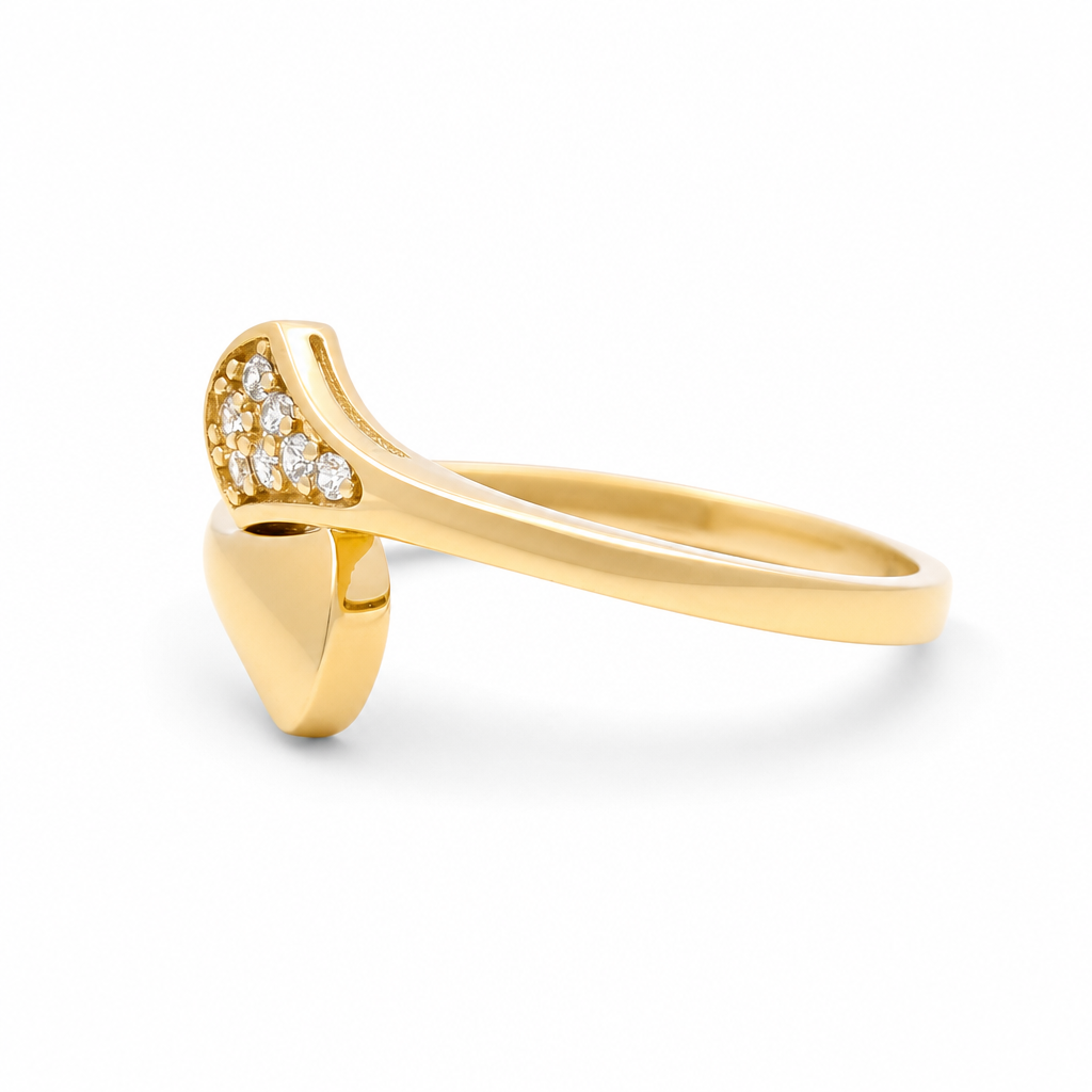 10K Yellow Gold Fashion Women's Ring with Cz / Size: 7.5 / Weight: 1.2 GR / DQWR0FS-73