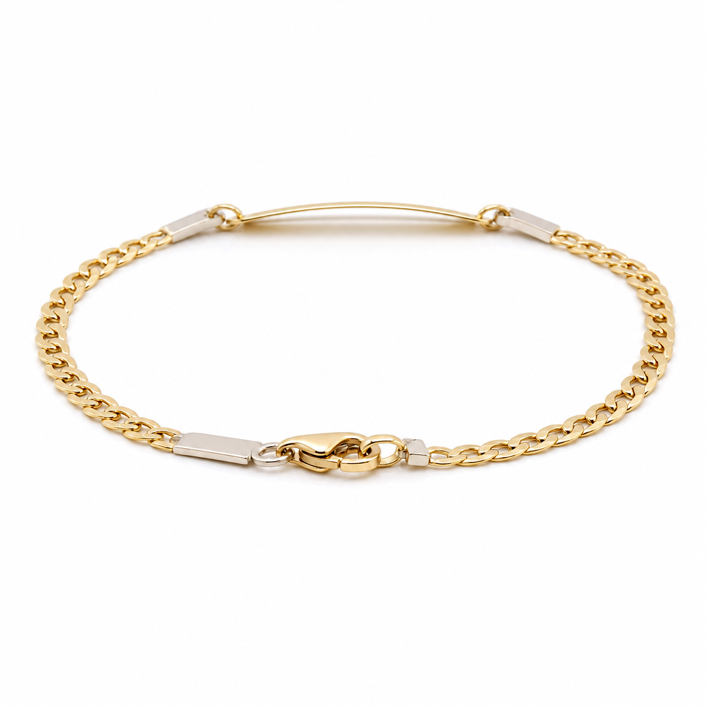 14K Yellow Gold Baby ID Bracelet With Curb Link / Size: 6" / Weight: 2.6 GR / 439-00127