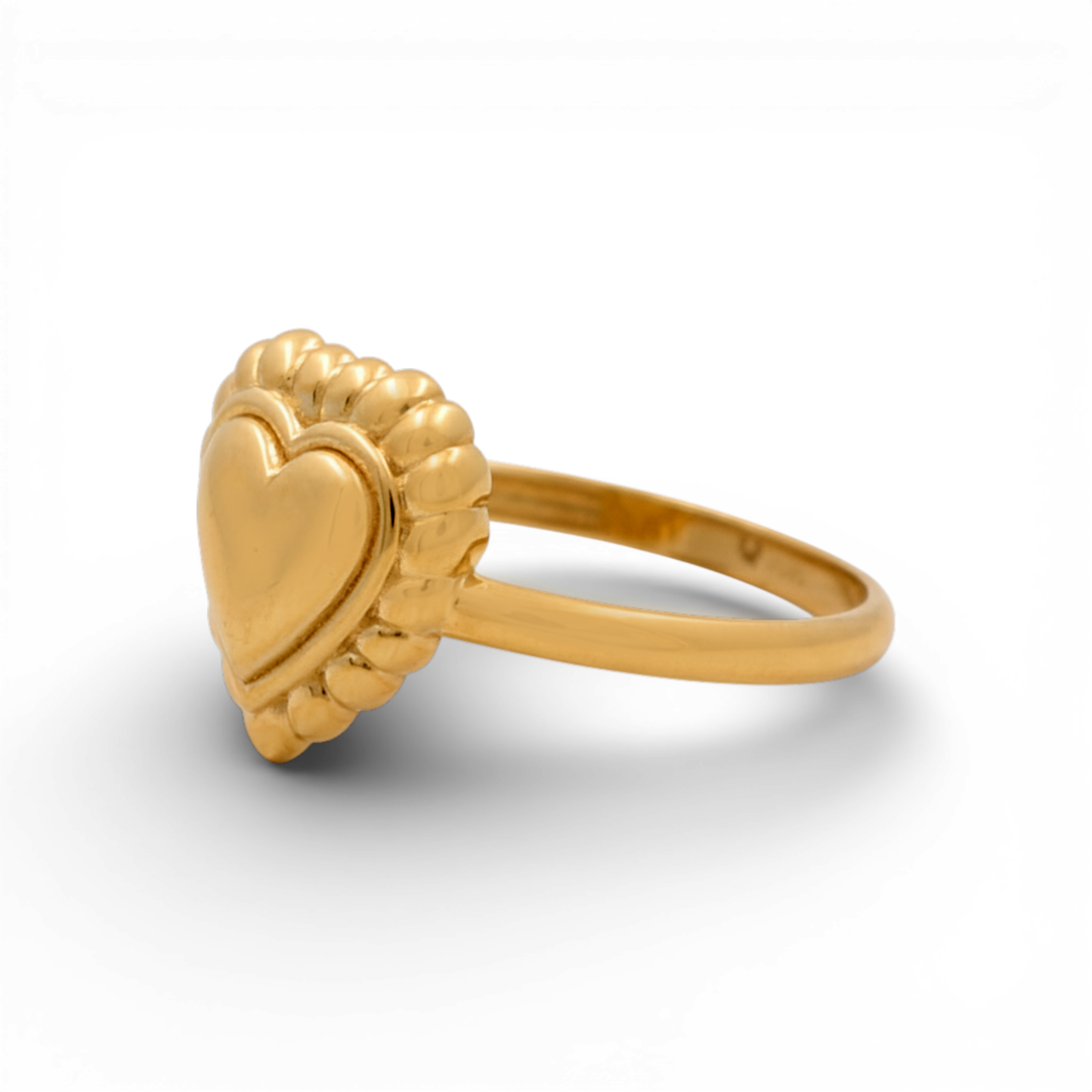 10K Yellow Gold Heart Women's Ring / Size: 7.5 / Weight: 0.9 GR / DQWR0HR-4