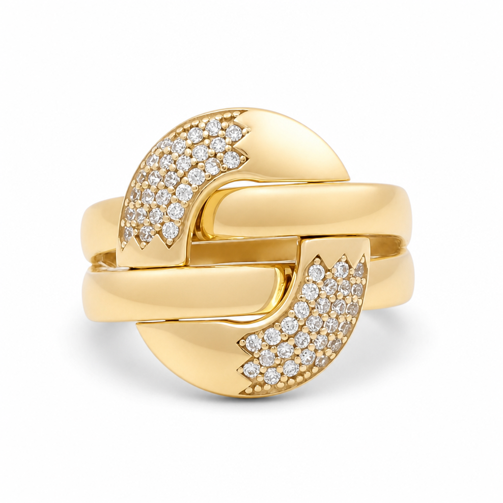 14K Yellow Gold Fashion Women's Rings / Size: 7 / Weight: 4.7GR / 177-02166