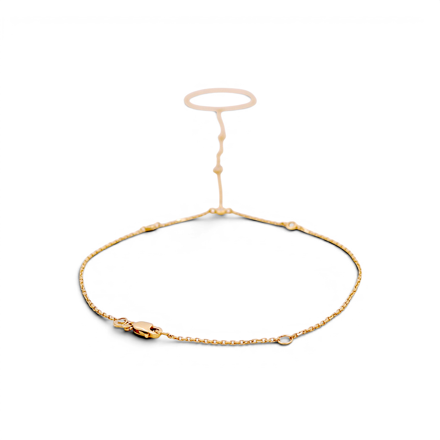 14K Yellow Gold Clon Woman's Bracelet With Diamond / Size: 8"