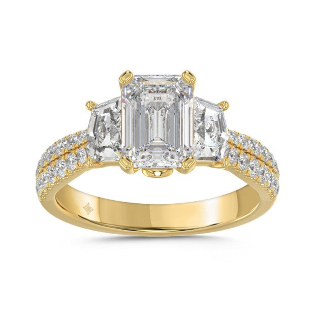 14K Yellow Gold Lab Diamond Women's Engagement Ring / Size: 7 / Stone: 3.00 Ct / 106339Y
