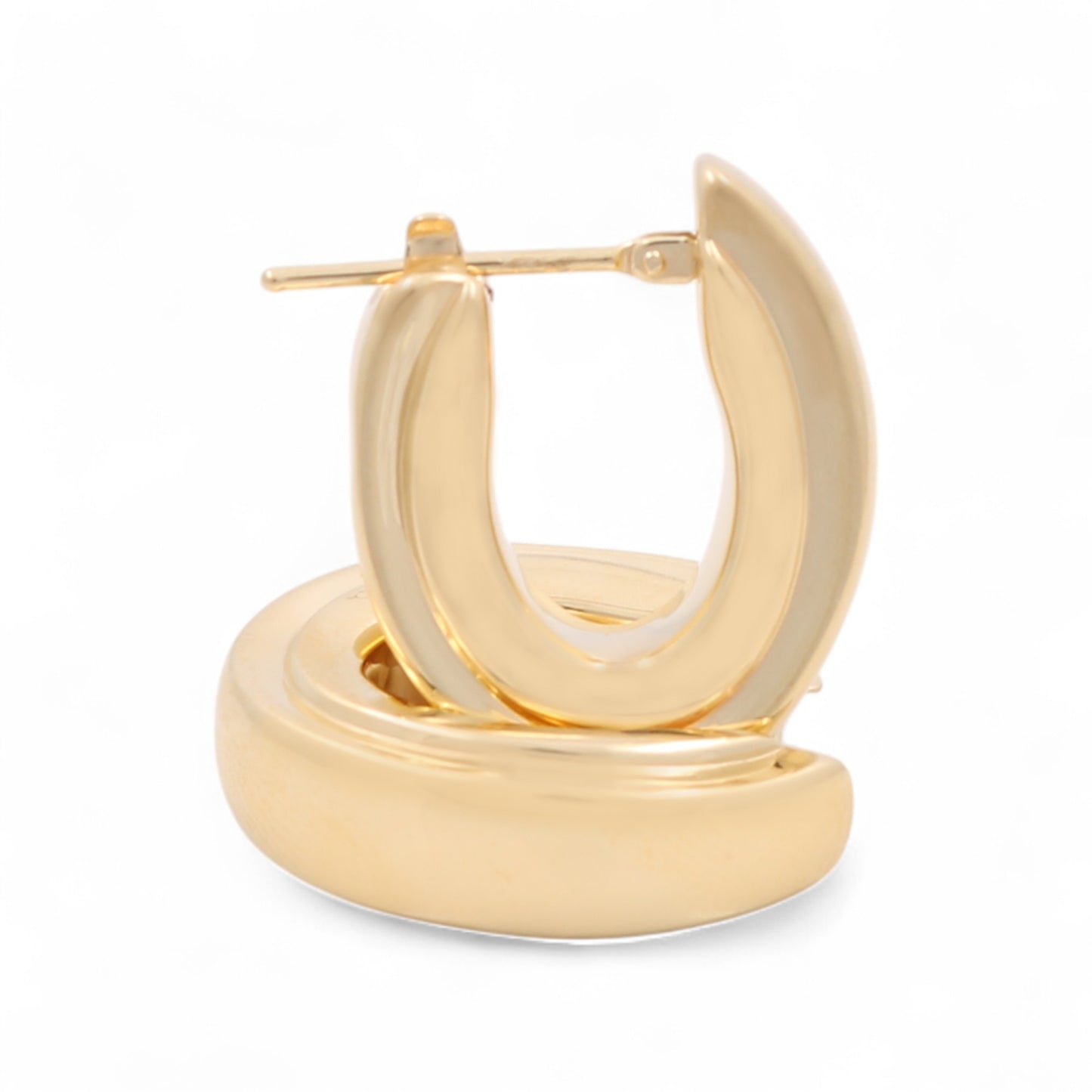 14K Yellow Gold Fancy Hoops Earrings / Weight: 5.1GR / 461-00512