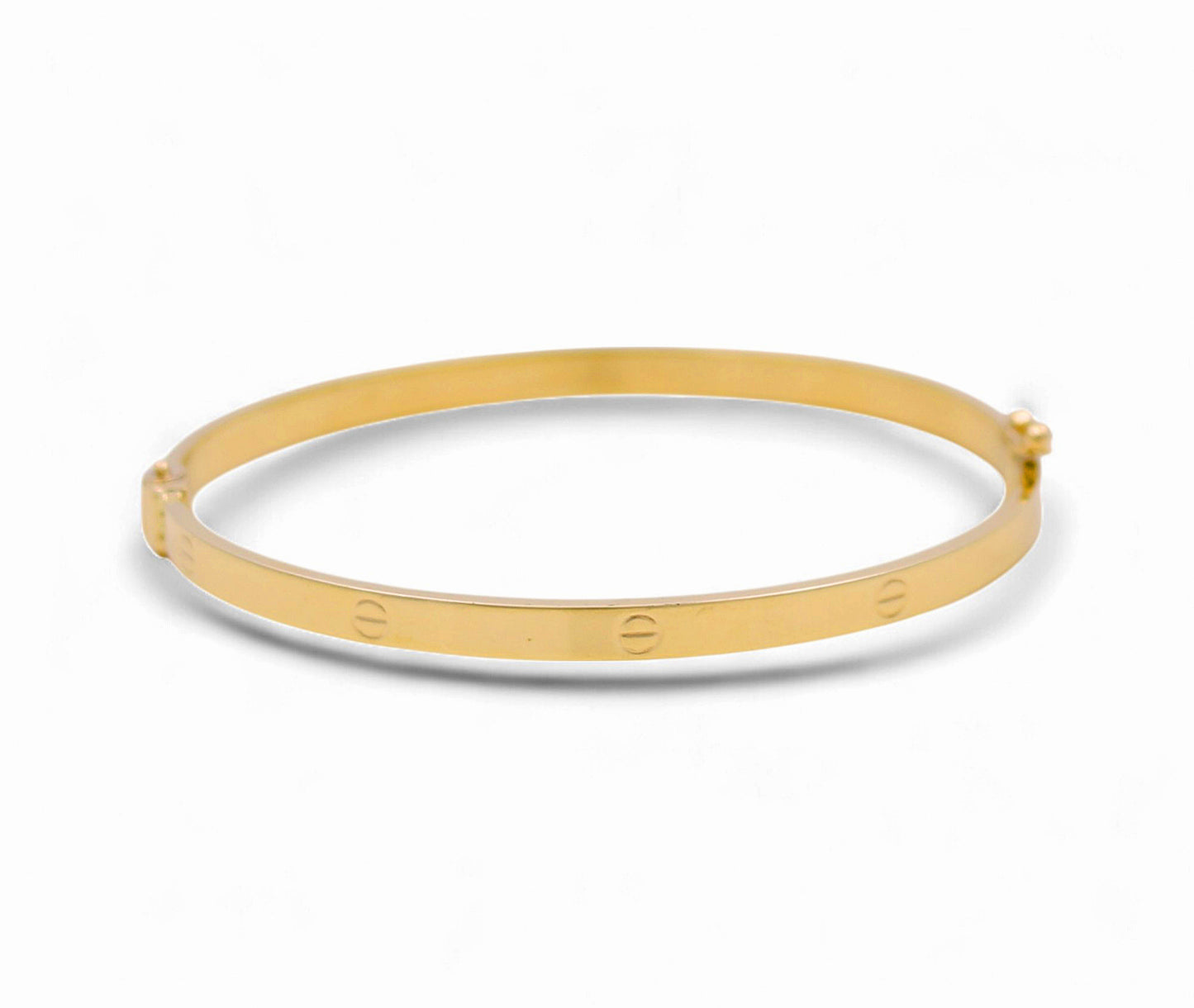 10K Yellow Gold Semisolid Fashion CT Women’s Bangle Bracelet / 4MM sz18 / Weight: 4.9 GR / DQBB0CT-1