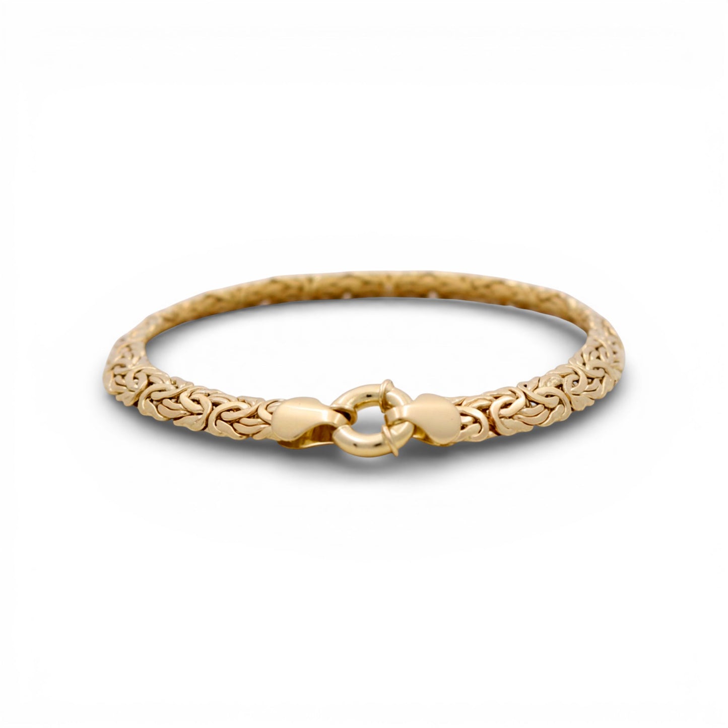 14K Yellow Gold Semisolid Byzantine Link Bracelet / Size: 7" / Weight: 4.6 GR / DQWB4BZ