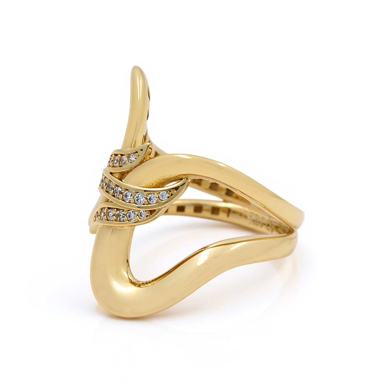 10K Yellow Gold Fashion Women's Ring with CZ / Size: 7 / Weight: 3.3 GR / Y25-155