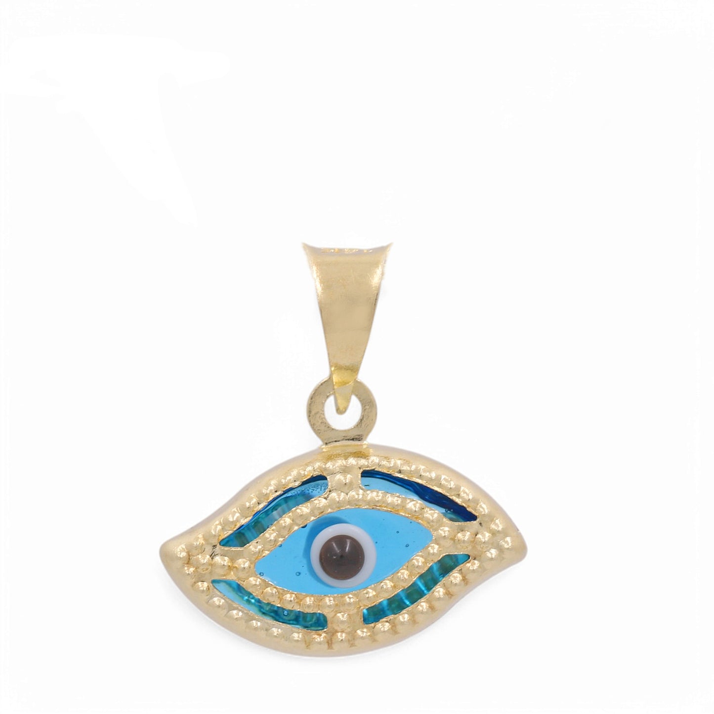 14K Yellow Gold Fashion Evil Blue Eye Pendant / Weight: 0.6 GR / AOPD4EY-9
