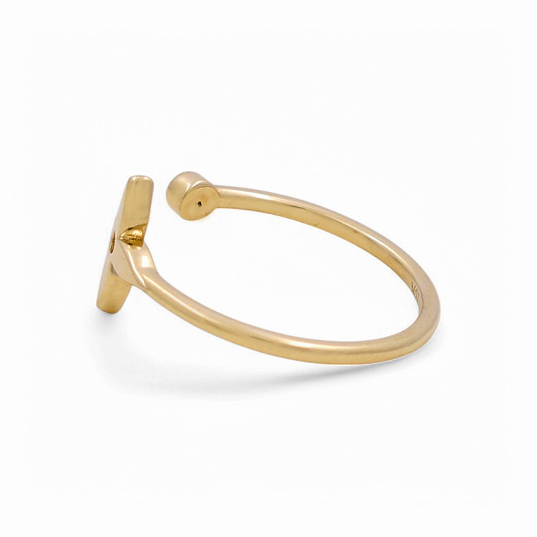 10K Yellow Gold Fashion Women's Ring with CZ / Size: 8 / Weight: 1.3 GR