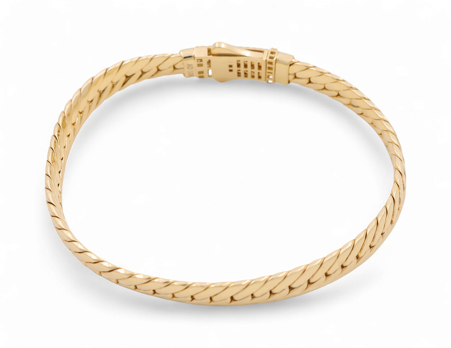 10K Yellow Gold Women's Fashion Cuban Link Bracelet with CZ / Size: 7mm 7.5" / Weight: 10 GR / P10S-155