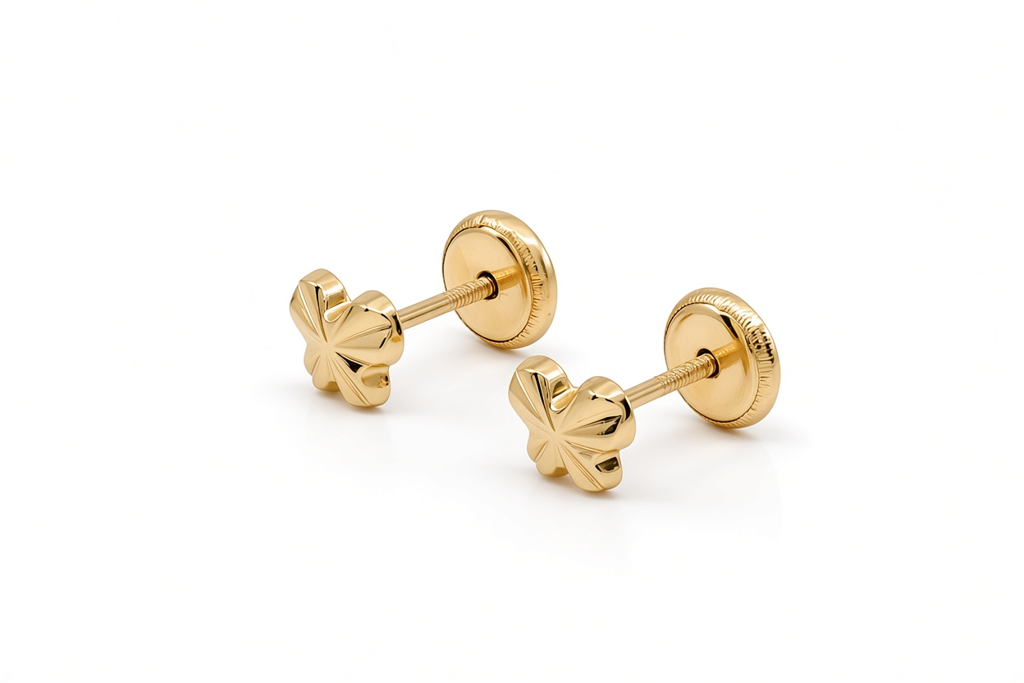 14K Yellow Gold Butterfly Stud Earrings / 6-A29901P5