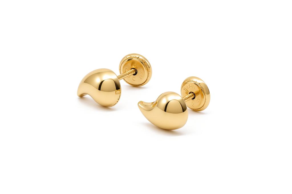 14K Yellow Gold Fashion Goticas Stud Earrings / 6-B11301PF5