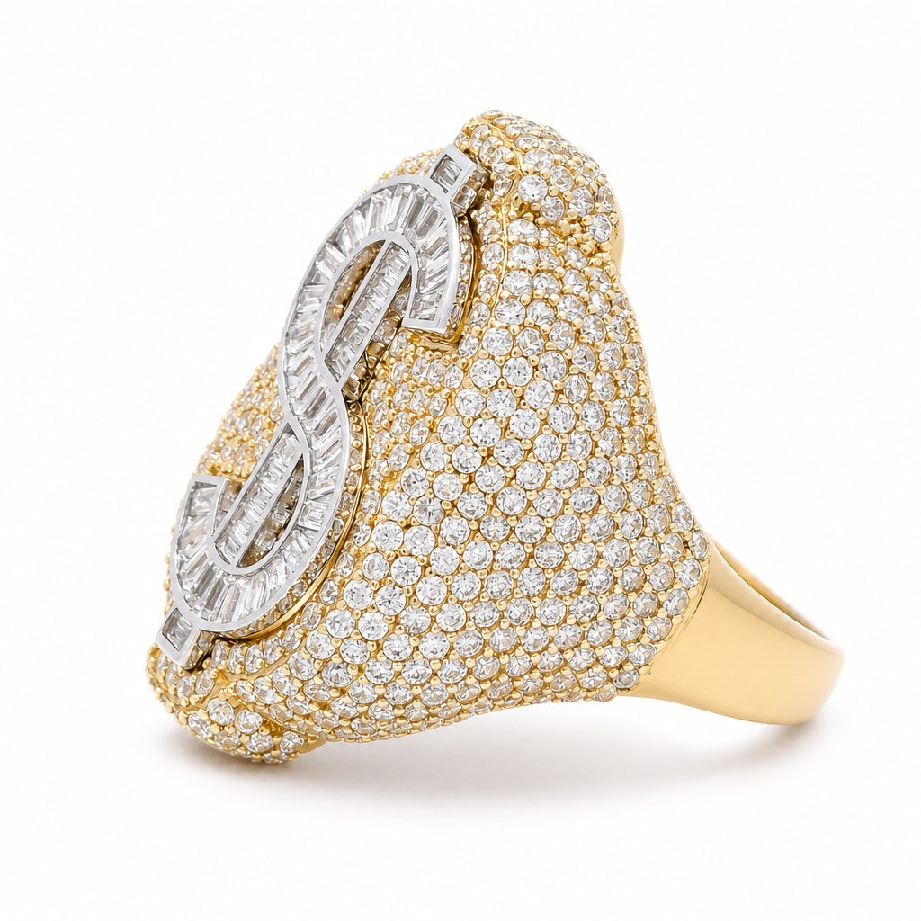 14K Yellow Gold Fashion Women's Ring with Cz / Size: 7.5 / Weight 7.2 GR