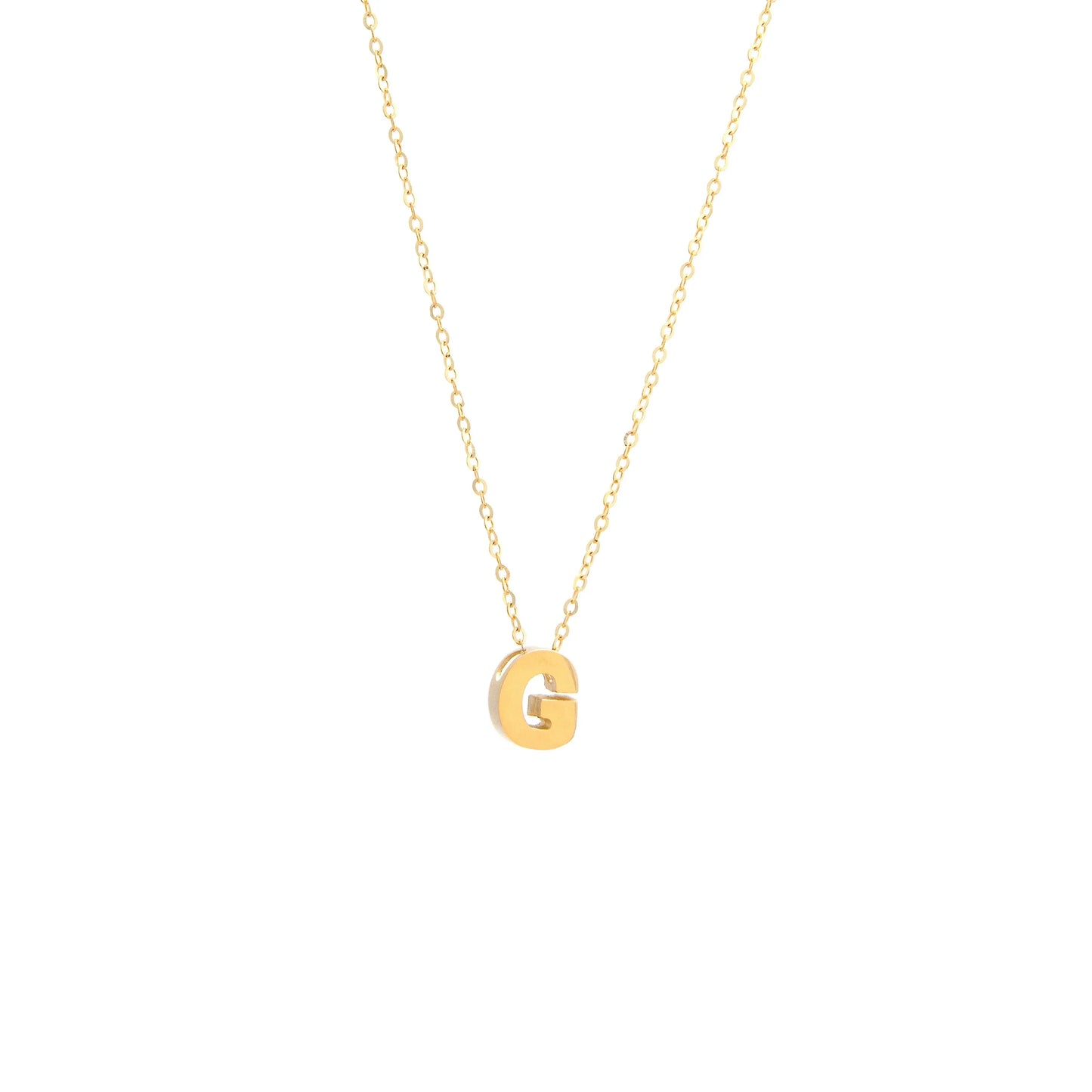 14K Yellow Gold Initial G Necklace / Size: 18"