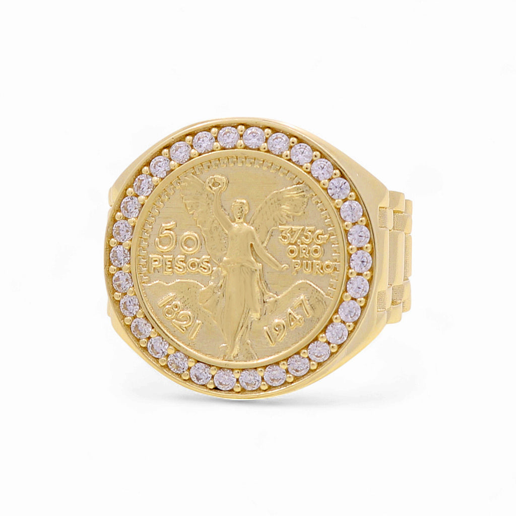 10K Yellow Gold Centenary Men’s Ring with White Cz / Size 10.5 / Weight: 8.2 GR / DQMR0CN
