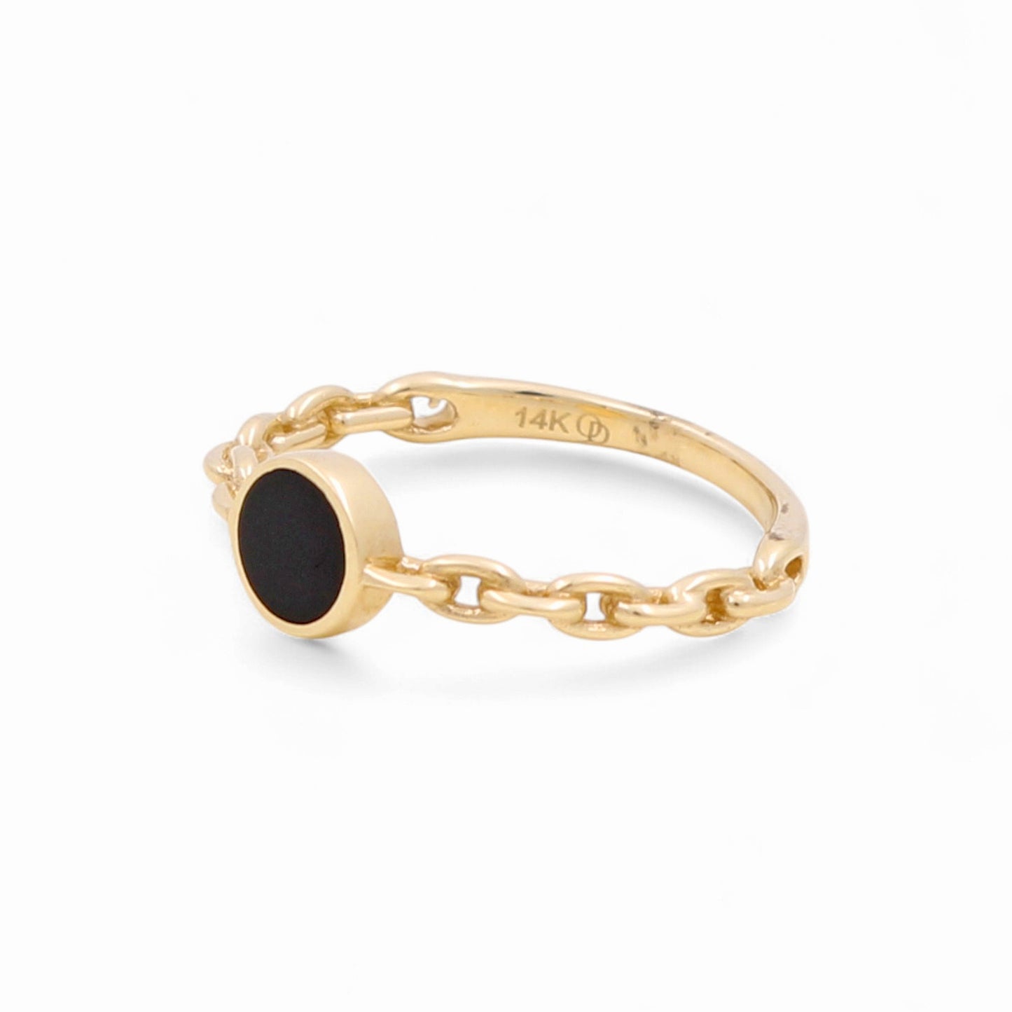 14k Fashion Women's Ring with Black Enamel / Weight 2.0 GR