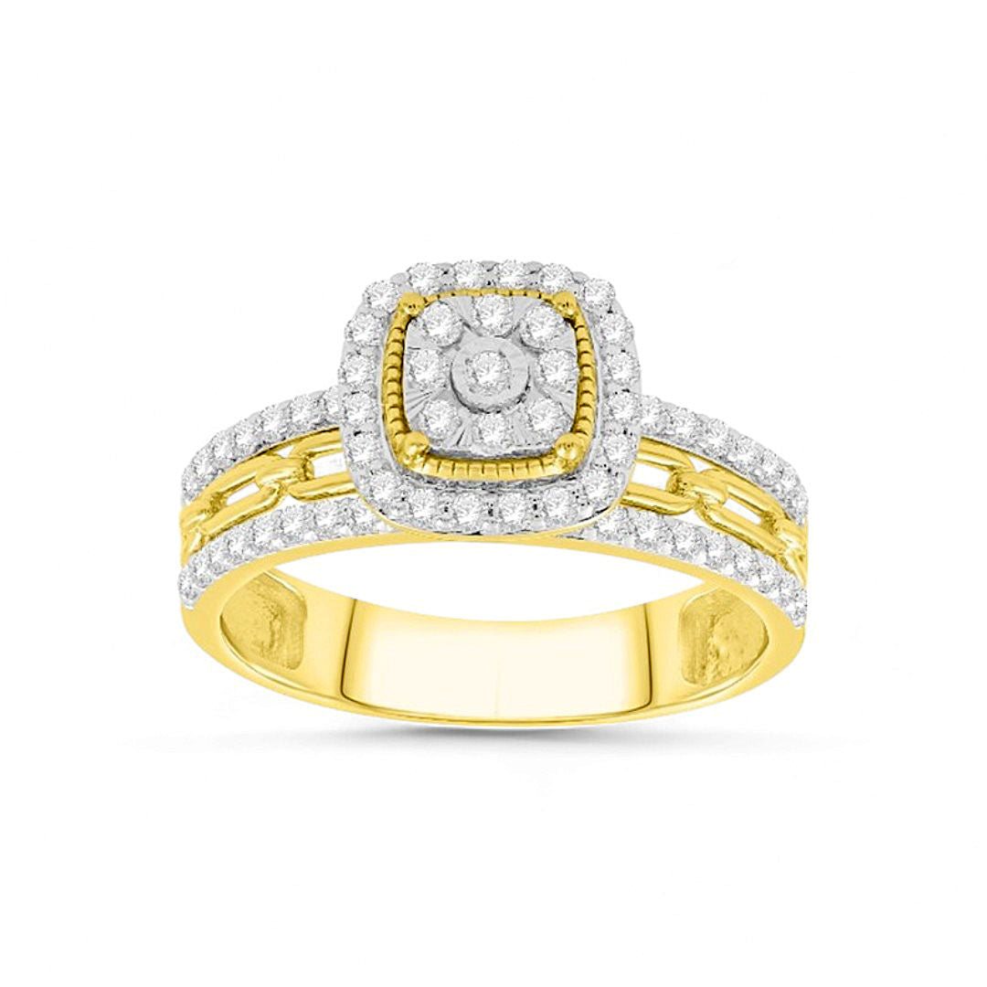 10K Yellow Gold Diamond Women's Engagement Ring / Stone: 0.50CT / Size: 6.5 / 340027Y