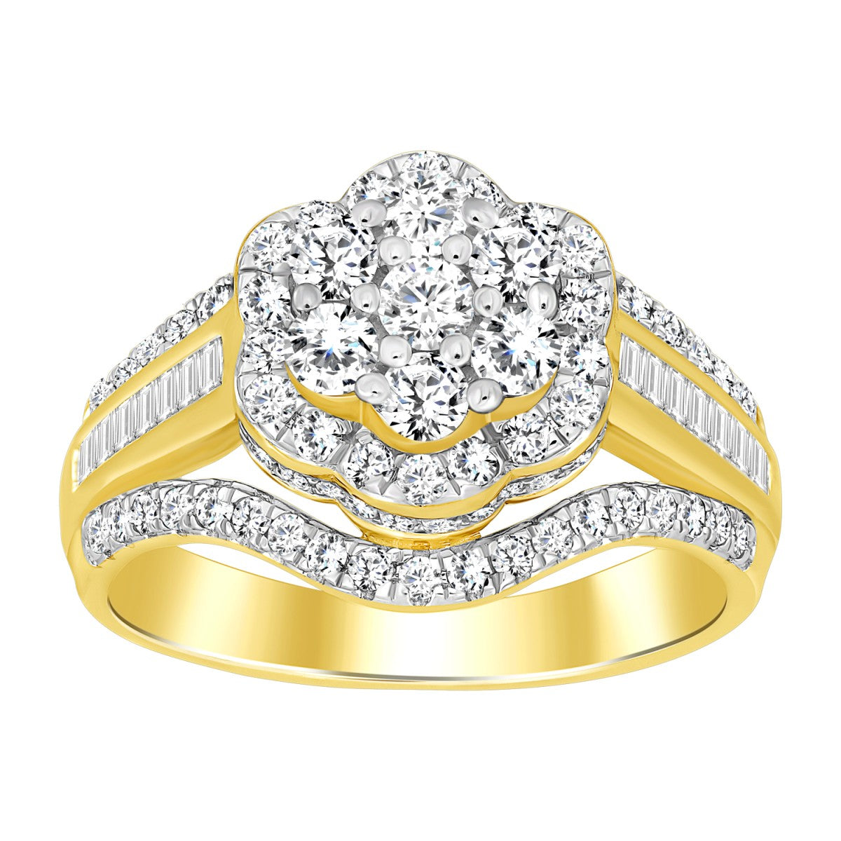 14K Yellow Gold Diamond Women's Engagement Ring / Stone: 1.00CT / Size: 6.5 / 281108Y