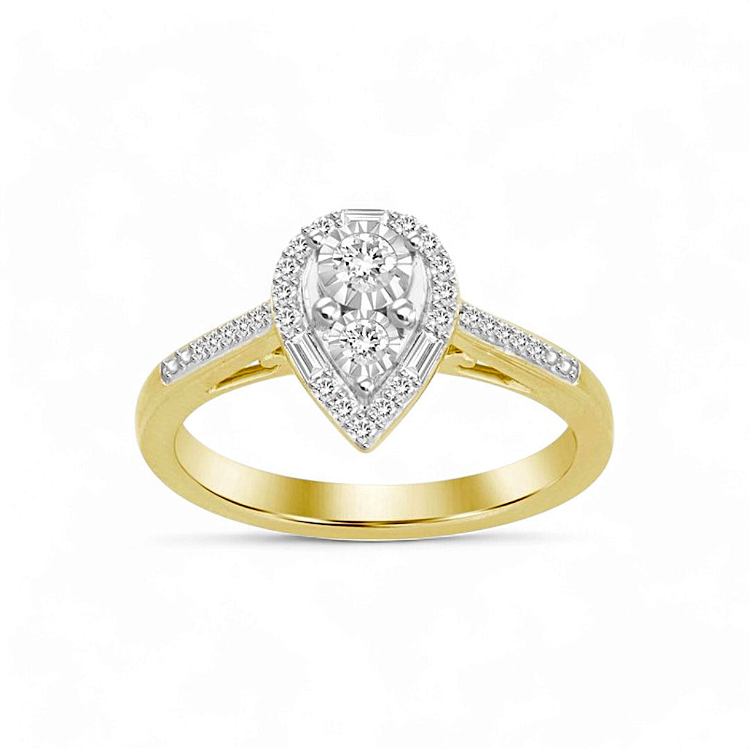 10K Yellow Gold Diamond Women's Engagement Ring / Stone: 0.25CT / Size: 6.5