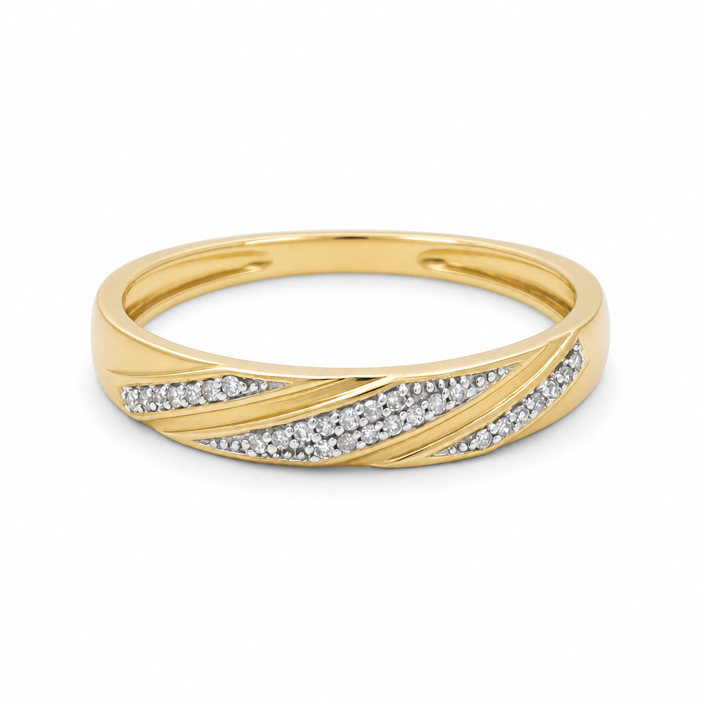 10k Yellow Gold Diamond Trio Set / Size: 7 / 10425