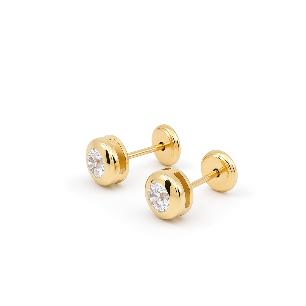 14K Yellow Gold Fashion Stud Earrings / 6-196801PS3.5
