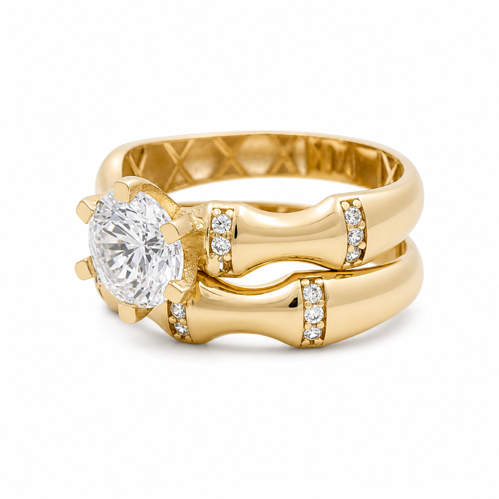 10K Yellow Gold Women's Engagement Ring / Size: 8 / Weight: 3.8 GR / DQWR0ER-2
