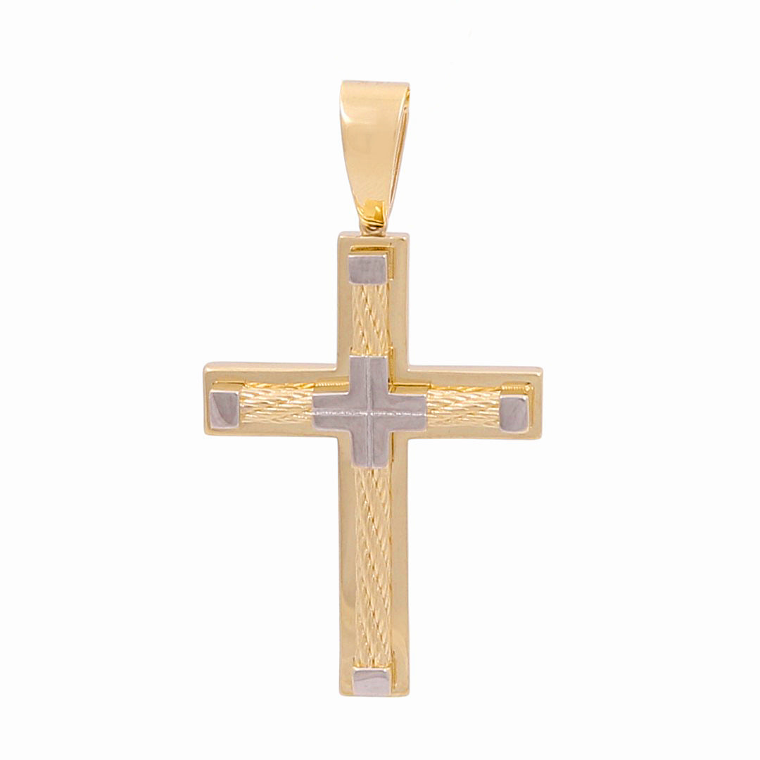 14K Yellow and White Gold Cross Pendant / Weight: 5.8 GR / 774-00143