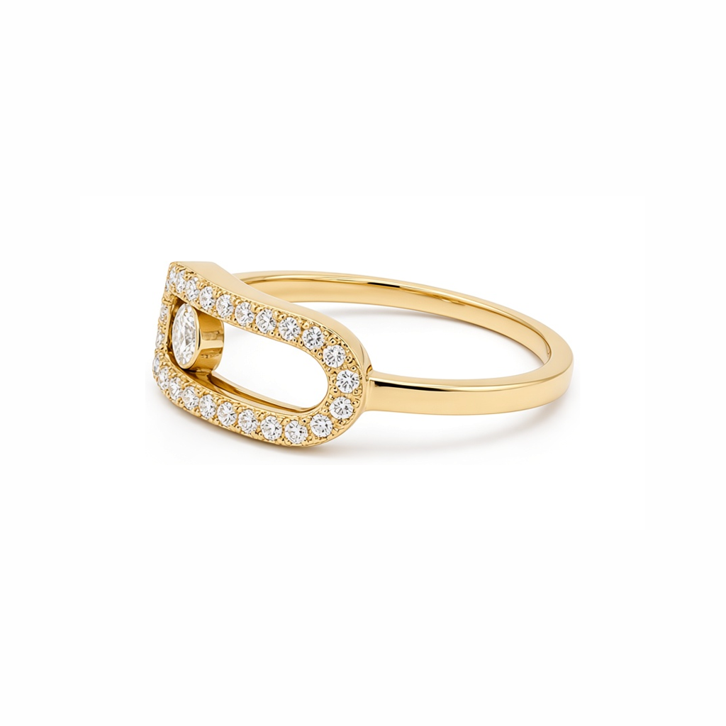 14K Yellow Gold MSK Women's Ring with Cz / Size: 7.75 / Weight: 2.2 GR / P55R-204