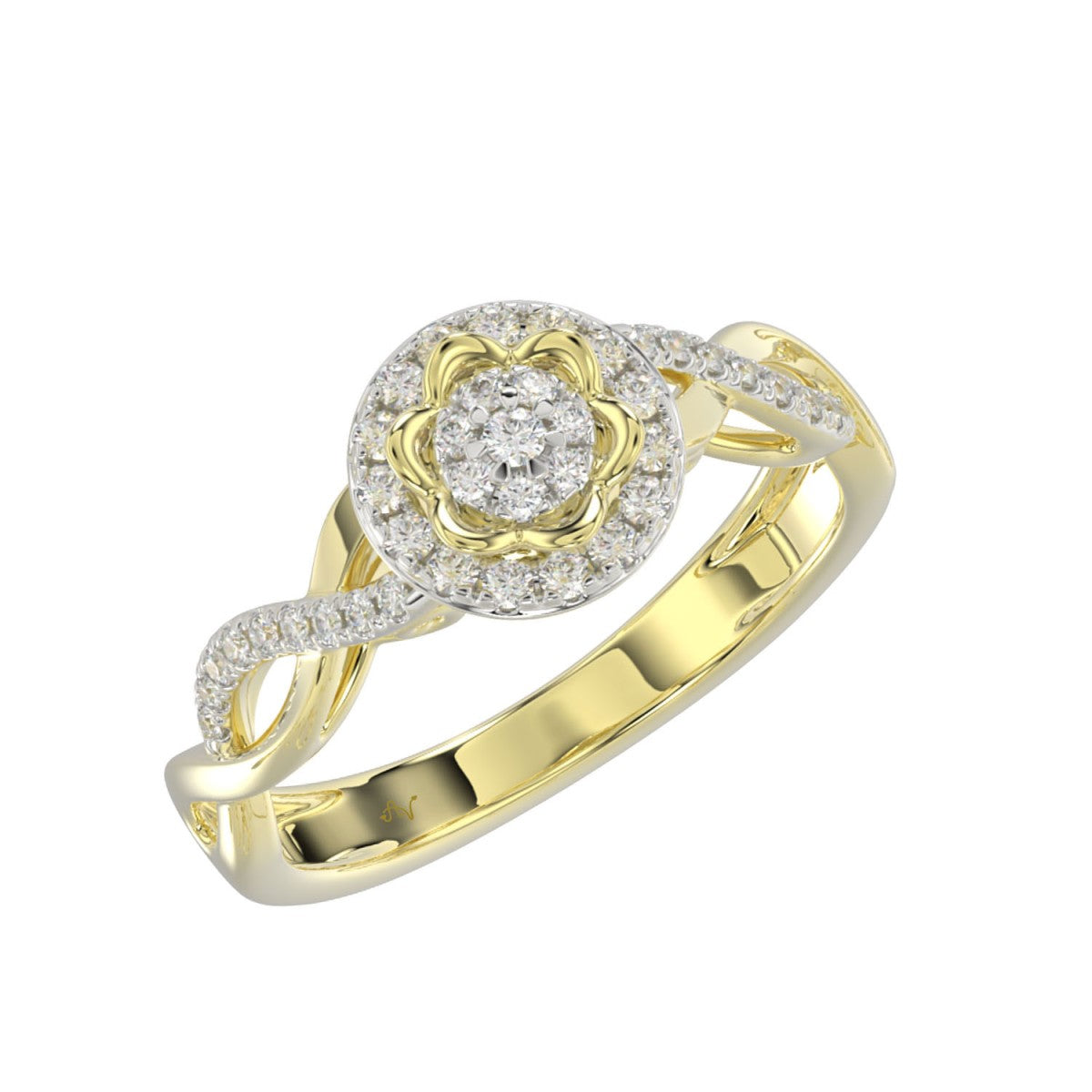 10K Yellow Gold Diamond Woman's Engagement Ring / Stone: 0.25CT / Size: 7.0 / 338699Y