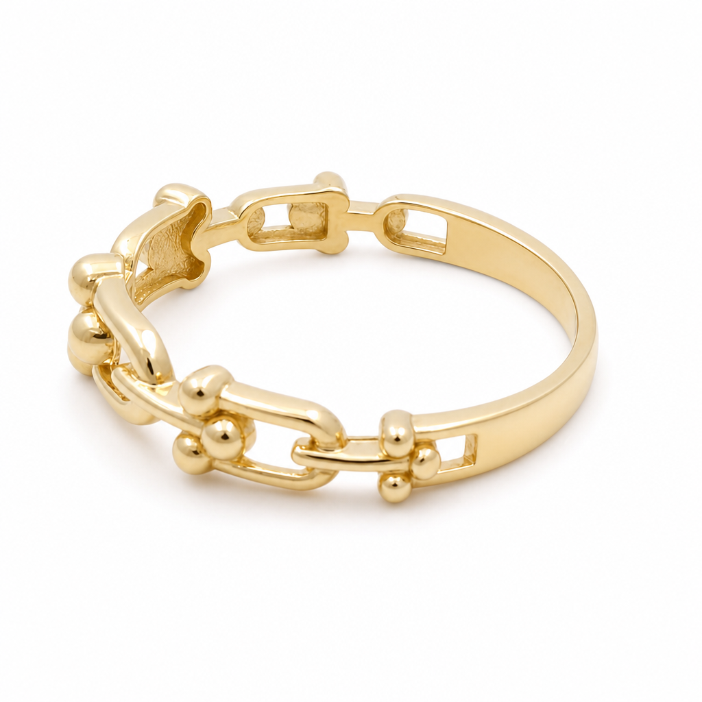 14K Yellow Gold Fashion TT Women's Ring / Size: 8 / Weight: 2.0 GR / 401-01928
