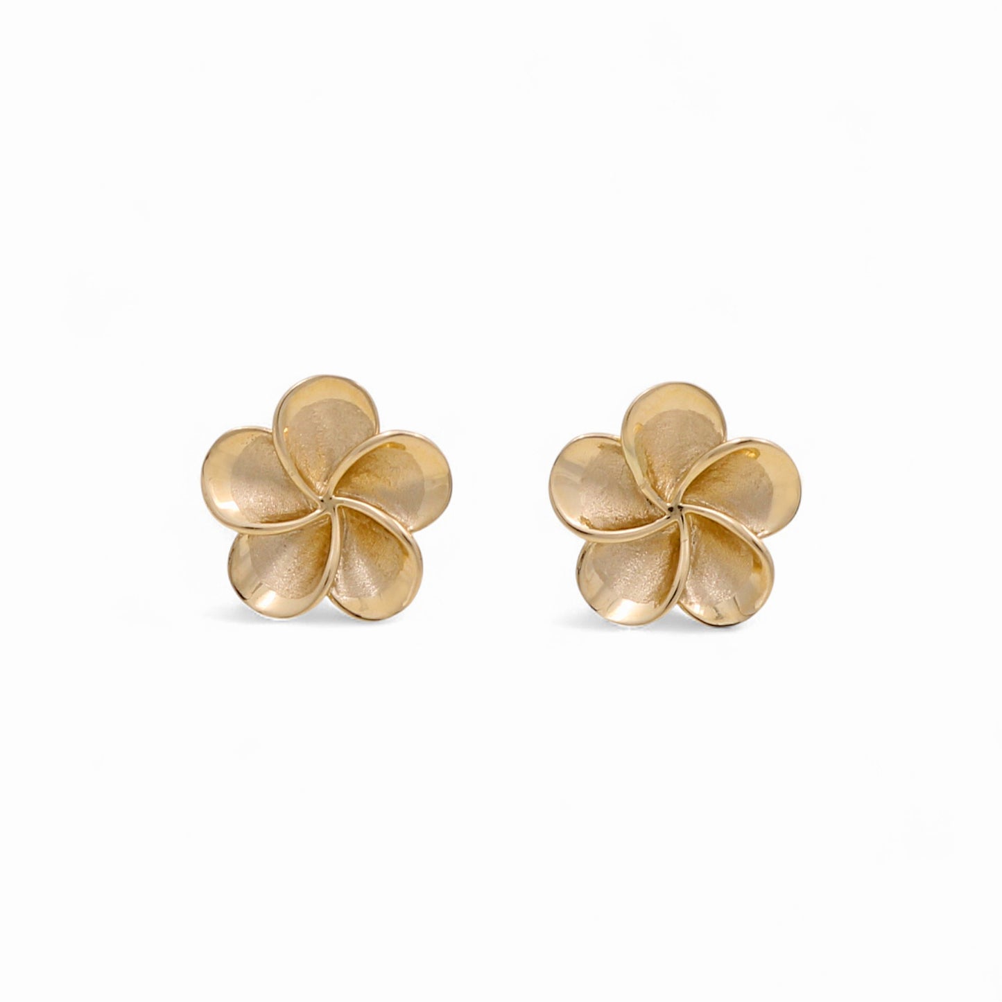 14K Yellow Gold Flower Stud Earrings / Weight: 2.3 GR / IEEES4FL-2