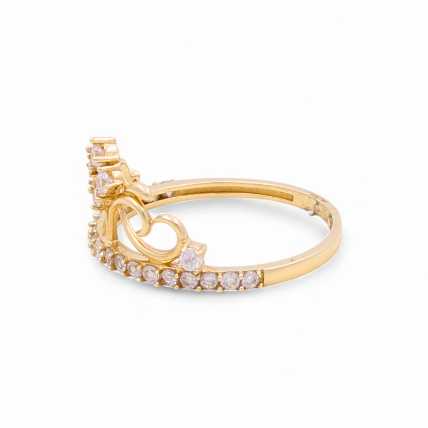 14k Crown Women's Ring with Cz / Weight 1.6 GR / BOWR4CN-1