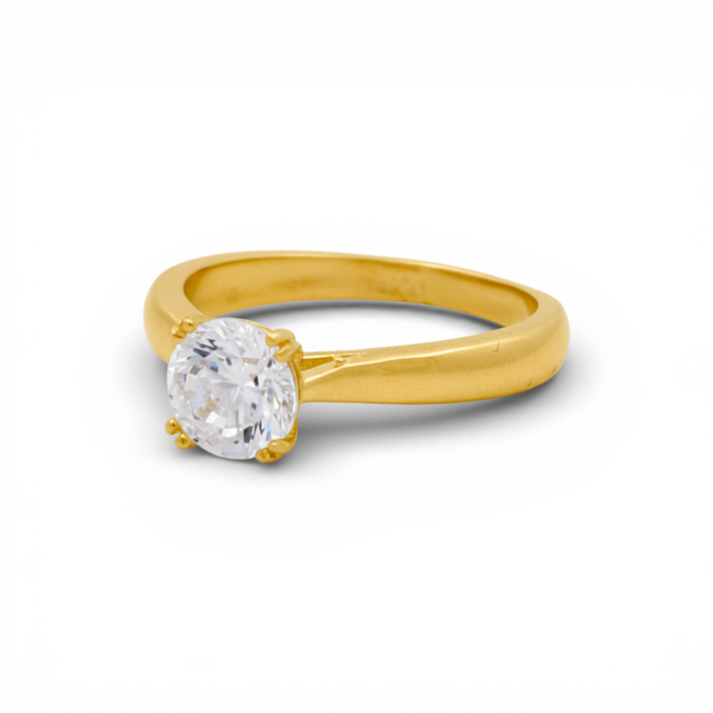 14K Yellow Gold Women's Engagement Ring / Stone: Cz / Size: 6.25 / Weight: 2.2 GR / DEEWR4ER