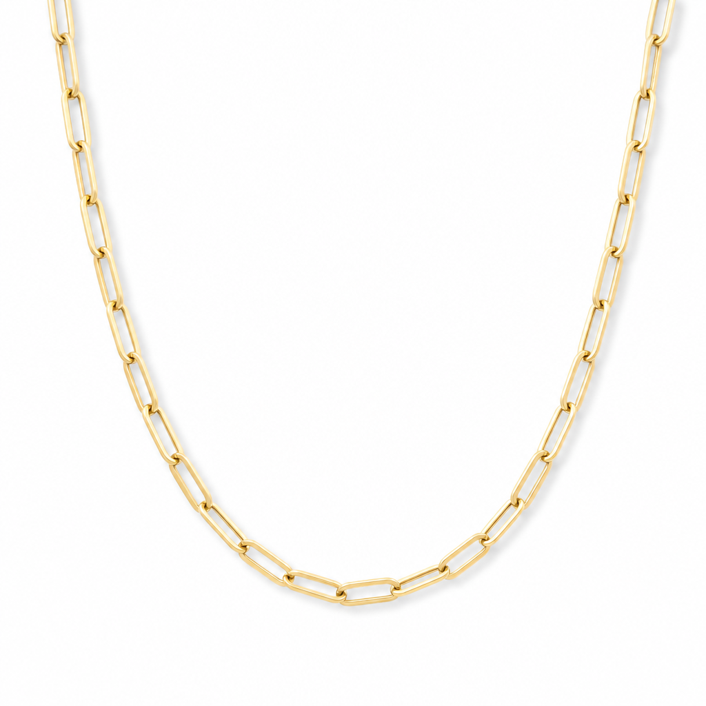 10K Yellow Gold Women's Paper Clip Necklace / Size: 20" 4.8mm / Weight: 5.2 GR / DQNK0PC-3