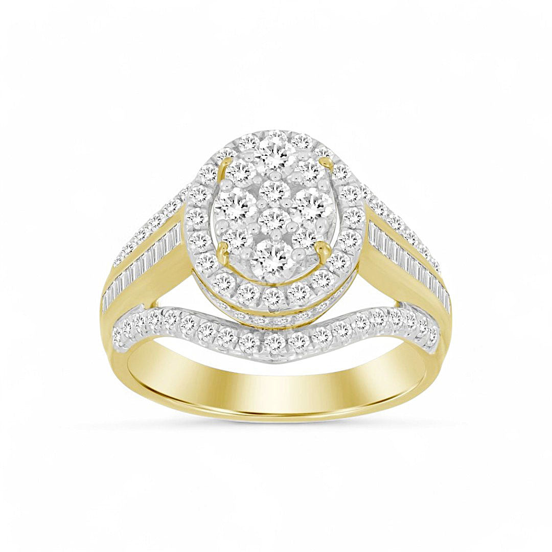 10K Yellow Gold Women's Diamond Ring / Stone: 1.0Ct / Size 7 / 251935Y