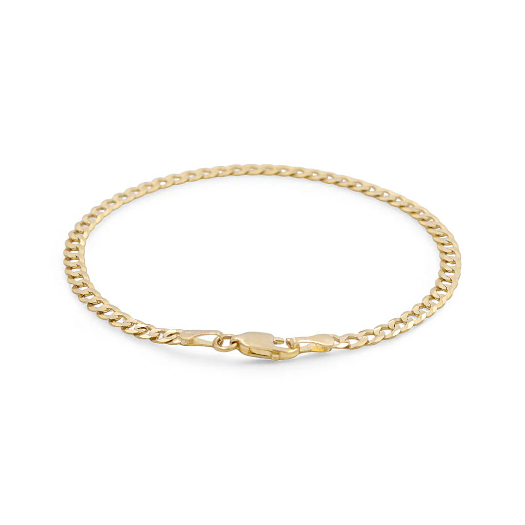 10K Yellow Gold Flat Curb Bracelet / Size: 4mm 8" / Weight: 3.8 GR / FCCSMB0CB4-8