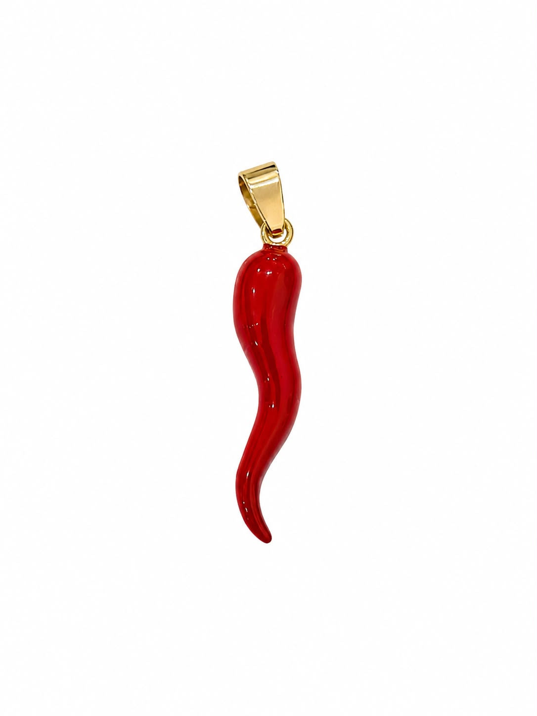 14K Yellow Gold Red Horn Pendant / Weight: 1.2 GR / 102F-1