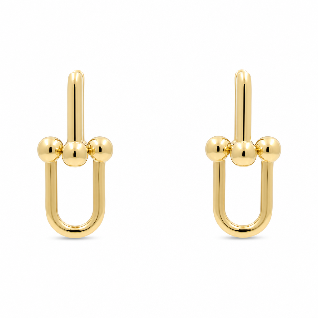 10K Yellow Gold Fashion Women's Hoops Earrings / Weight: 4.1 GR / DQEH0TT-1